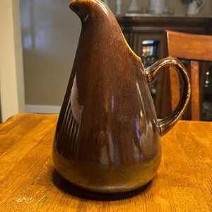 Vtg Russel Wright, by Oneida, American modern chicory brown pitcher.
